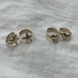Light gold heart and star ear cuffs